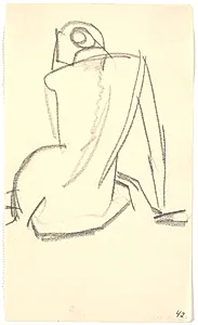 Siddende model by Isakson, Karl