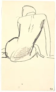 Siddende model by Isakson, Karl