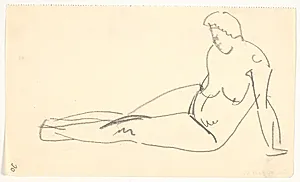 Siddende model by Isakson, Karl