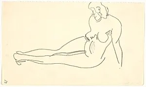 Siddende model by Isakson, Karl