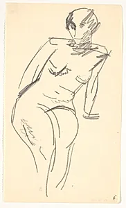 Siddende model by Isakson, Karl