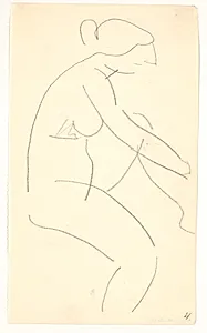 Siddende model by Isakson, Karl