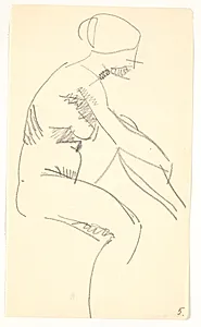 Siddende model by Isakson, Karl
