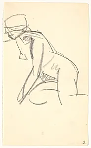 Siddende model by Isakson, Karl