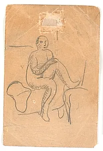 Siddende, nøgen kvinde by Isakson, Karl