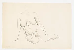 Siddende nøgen model, vendt mod højre by Vilhelm Lundstrøm