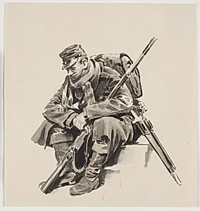 Siddende soldat