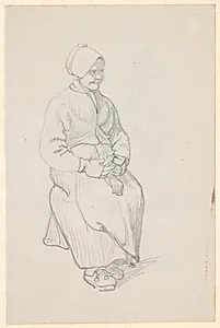Siddende svensk bondekone by Wilhelm Marstrand