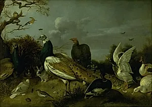 Sirfugle, ænder og andre dyr by Gijsbert Gillisz. de Hondecoeter