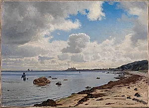 Sjællands nordkyst med udsigt til Kronborg by Vilhelm Kyhn