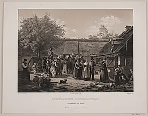 Sjællandsk bondebryllup by Adolph Kittendorff