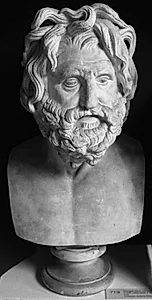 Skægget mand med viltert hår, Poseidon? eller portræt by Ubekendt