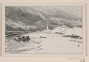 Skagens Strand ved Grenen by Waldemar Bøhme