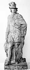 Skatmester, grev Heinrich Carl Schimmelmann stående, iklædt elefantordenens dragt og med ordenen l'union parfaite by Luigi di Giuseppe Grossi