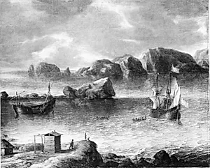 Skibe mellem klipper by Jan Abrahamsz Beerstraaten
