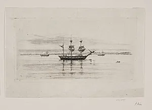Skibe under svensk kyst by Carl Bloch