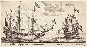 Skibene De Vergulde Dolphyn og De Kat by Reinier Zeeman