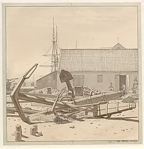 Skibsankre på Larsens Plads by C.W. Eckersberg