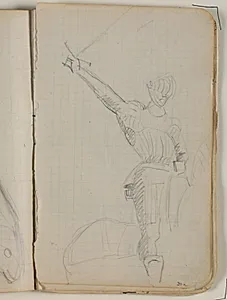Skitse af en rytterstatue by Niels Larsen Stevns