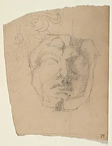Skitse af et ansigt by Niels Larsen Stevns