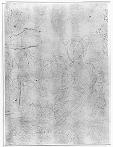 Skitse af figurer med et lille barn by Bartolomeo Biscaino