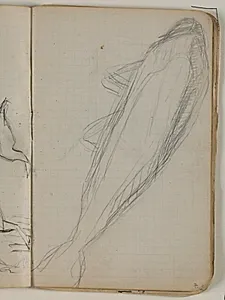 Skitse af fisk by Niels Larsen Stevns