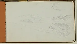 Skitse af fiskere i båd by Niels Larsen Stevns