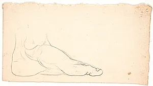 Skitse af fod set fra siden. Hælen t.v. by Nicolai Abildgaard