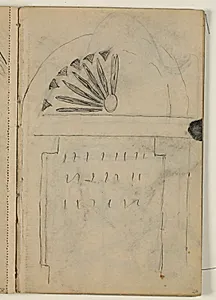Skitse af gravmæle by Niels Larsen Stevns