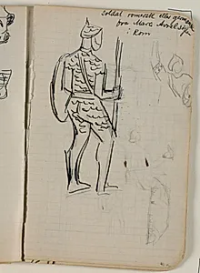 Skitse af romersk soldat by Niels Larsen Stevns