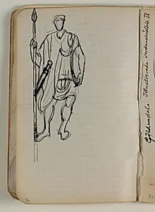 Skitse af romersk soldat by Niels Larsen Stevns