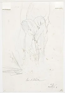 Skitse til "Jairi datter" og draperiskitse by Carl Bloch