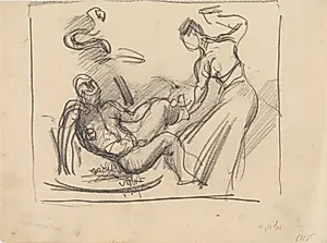 Skitse til maleriet Loke og Sigyn by J.A. Jerichau (II)