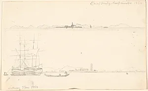 Skitsebogsblad fra Venedig. by P.C. Skovgaard