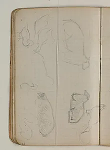 Skitser af andefugle og får by Niels Larsen Stevns
