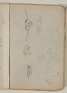 Skitser af et par fiskere i en jolle by Niels Larsen Stevns