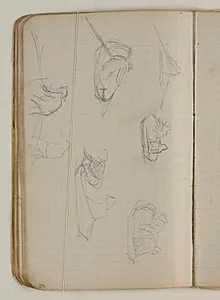 Skitser af et par fiskere i en jolle by Niels Larsen Stevns