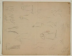Skitser af figurer i bevægelse og figurgrupper by Niels Larsen Stevns