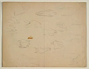 Skitser af figurer i bevægelse og figurgrupper by Niels Larsen Stevns