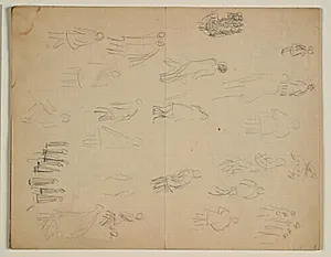 Skitser af figurer i bevægelse og figurgrupper by Niels Larsen Stevns