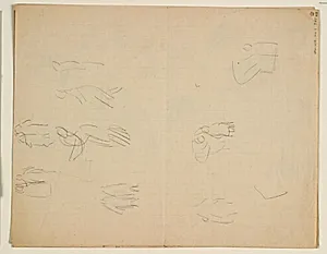 Skitser af figurer i bevægelse by Niels Larsen Stevns