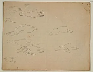 Skitser af figurer i bevægelse by Niels Larsen Stevns