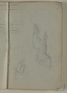 Skitser af fugle og tegnende figur by Niels Larsen Stevns