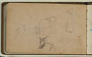 Skitser af køer og figurer by Niels Larsen Stevns