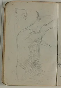 Skitser af køer. Udkast til monogram: SJ eller JS (Joakim Skovgaard) by Niels Larsen Stevns