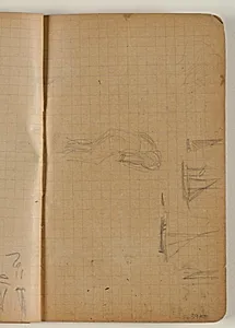 Skitser af sejlbåde og figurer by Niels Larsen Stevns