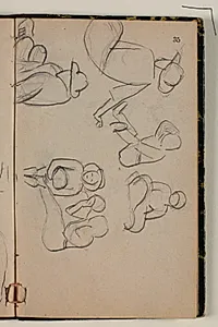 Skitser af siddende figurer by Niels Larsen Stevns