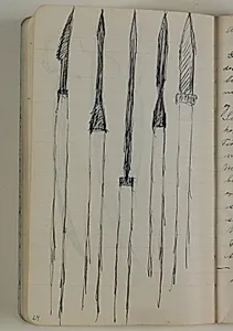 Skitser af sværd, langknive, pallasker by Niels Larsen Stevns