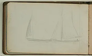 Skitser af to sejlbåde by Niels Larsen Stevns