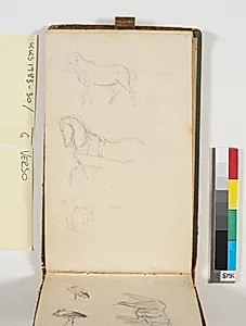 Skitser og rids af forspændte heste by P.C. Skovgaard